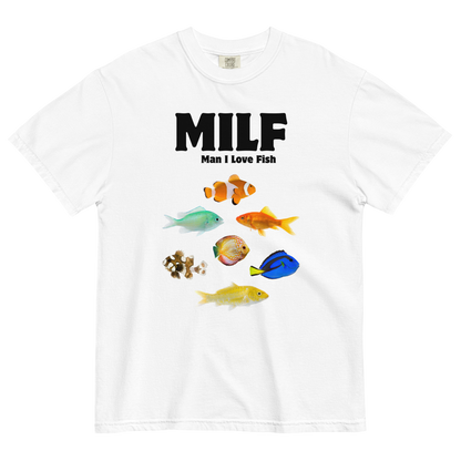 Man I Love Fish Heavyweight T-Shirt Online - White - Boozy Fox