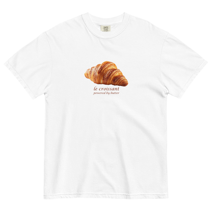 Funny Le Croissant heavyweight graphic t-shirt in white by Boozy Fox