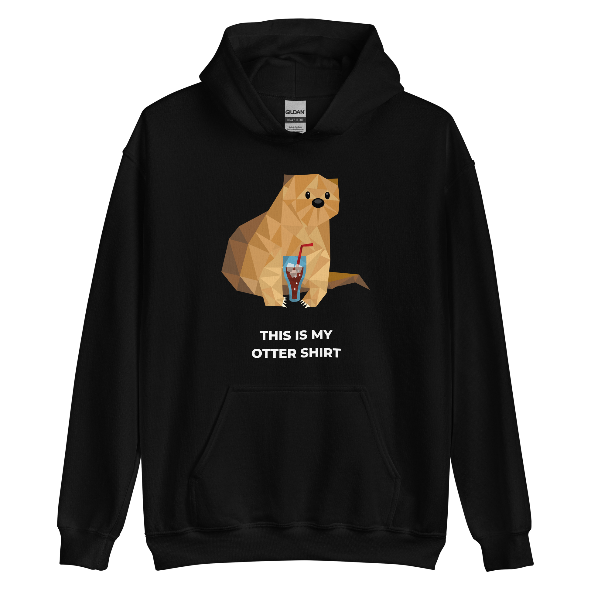 Black Otter Hoodie featuring an adorably playful This Is My Otter Shirt graphic on the chest - Funny Graphic Otter Hoodies - Boozy Fox