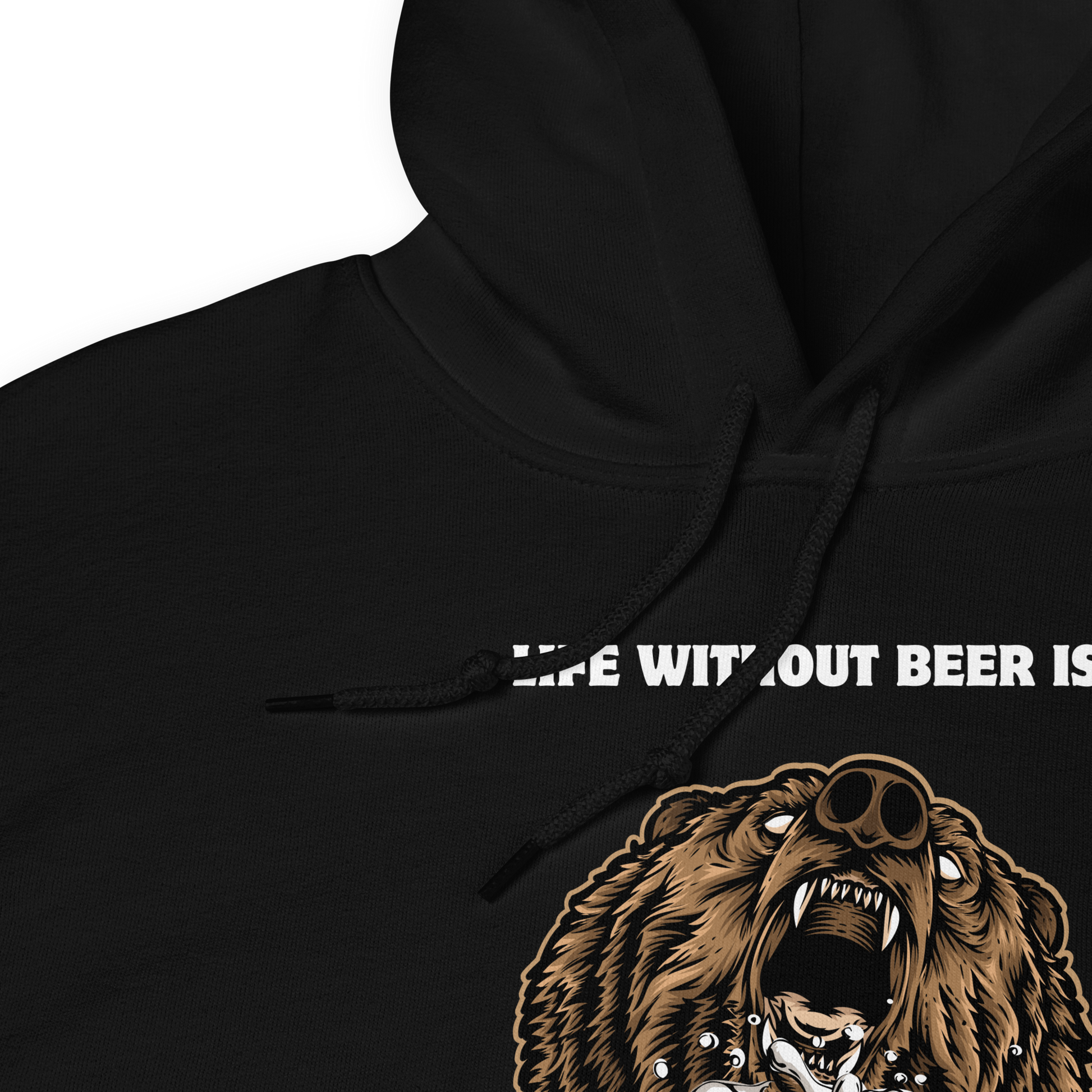 Product details of a Black Life Without Beer Is Unbeerable Hoodie - Boozy Fox