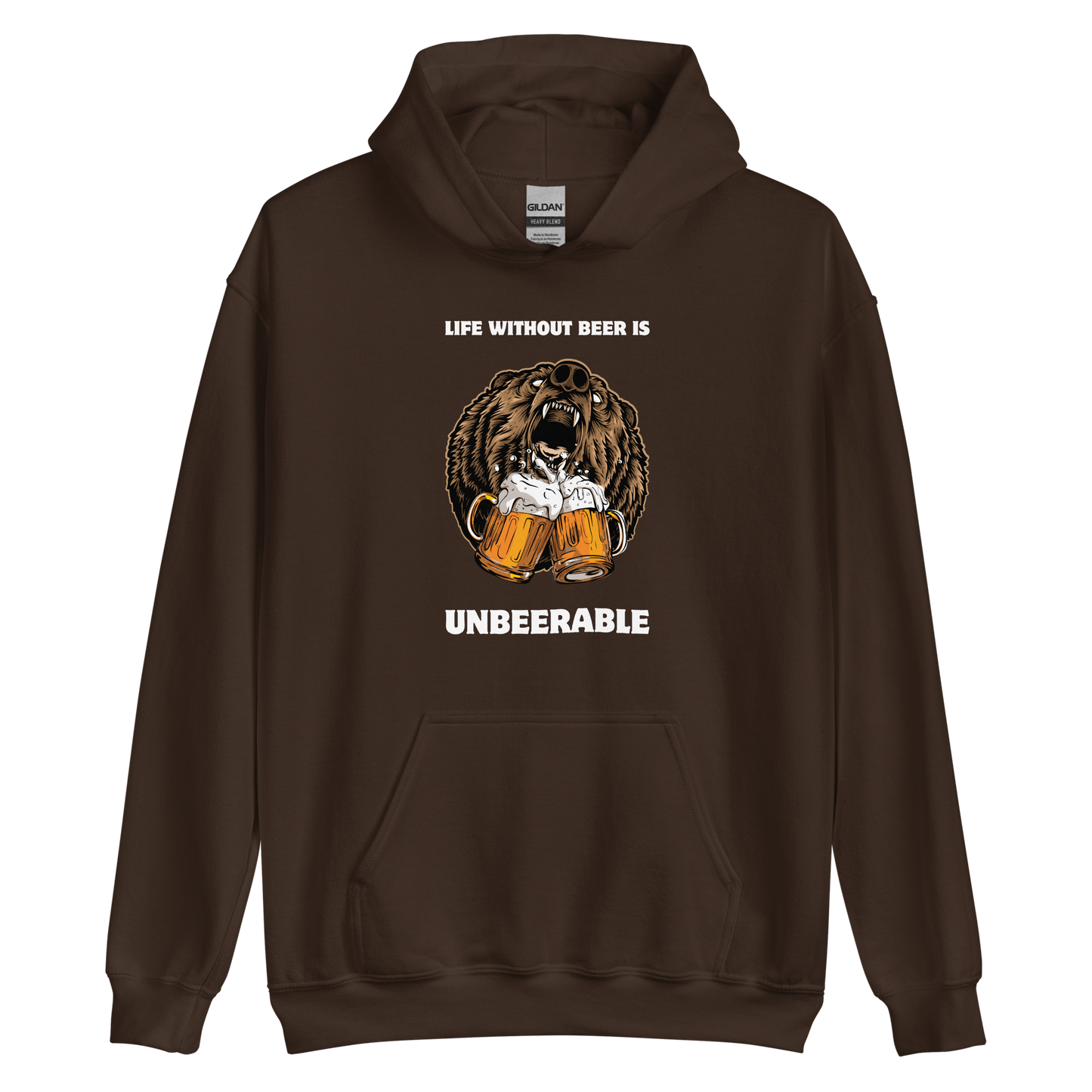 Life Without Beer Is Unbeerable Hoodie Online - Dark Chocolate Brown - Boozy Fox