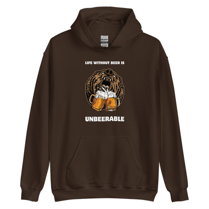 Life Without Beer Is Unbeerable Hoodie Online - Dark Chocolate Brown - Boozy Fox