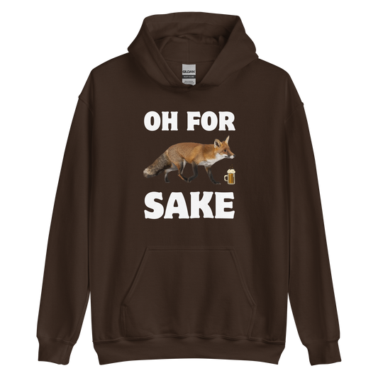Dark Chocolate Fox Hoodie featuring a Oh For Fox Sake graphic on the chest - Funny Graphic Fox Hoodies - Boozy Fox