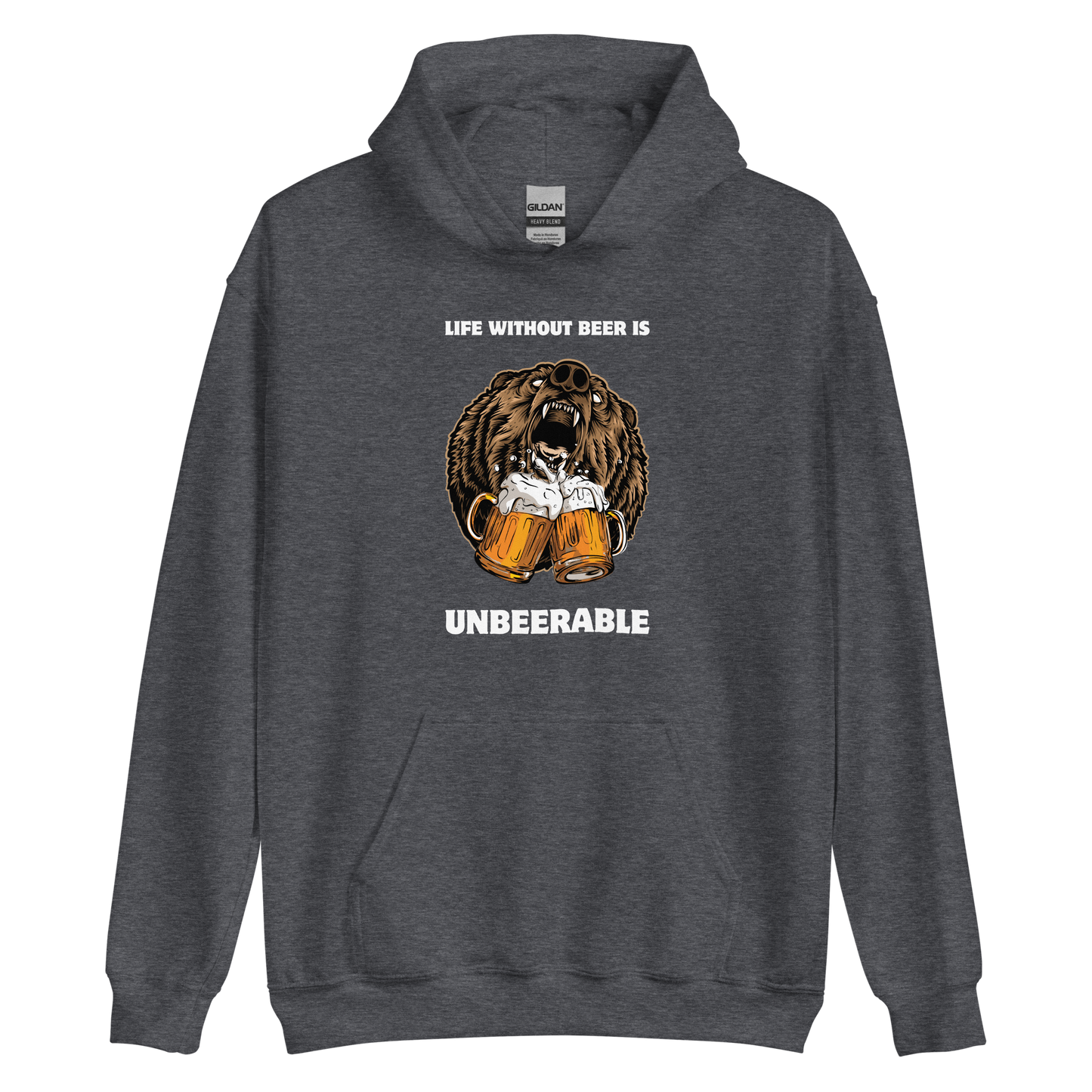 Life Without Beer Is Unbeerable Hoodie Online - Dark Heather - Boozy Fox