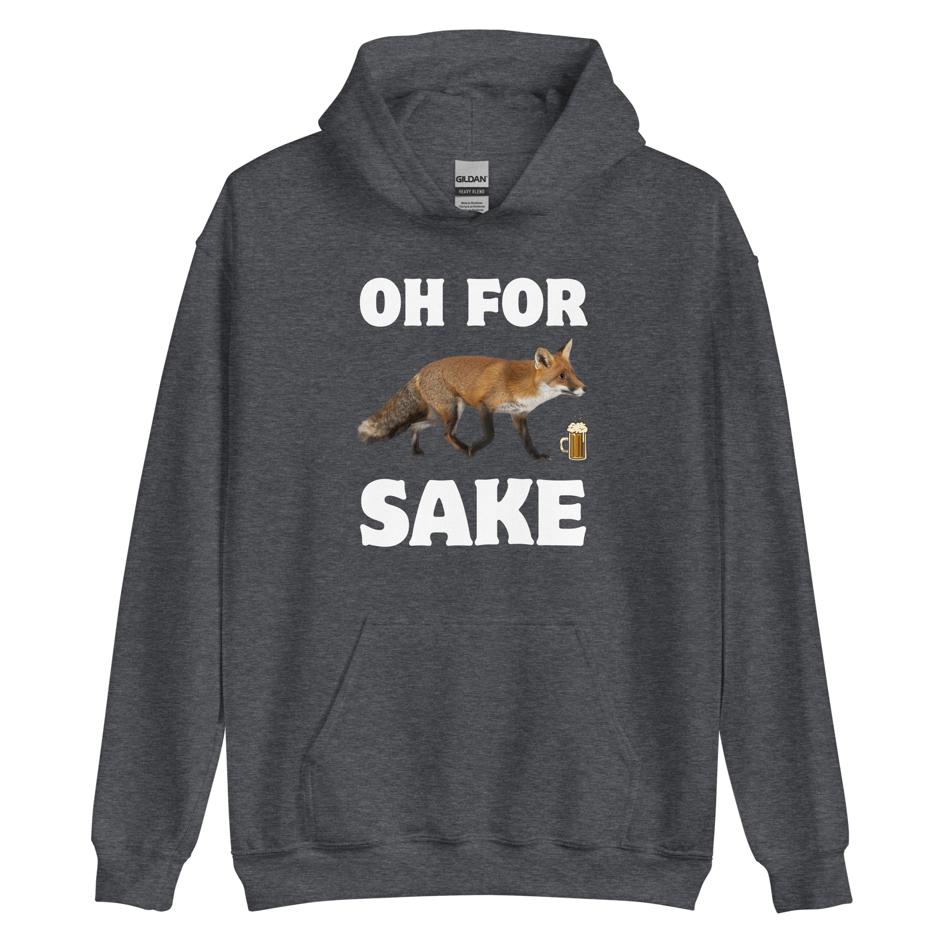 Oh For Fox Sake Hoodie Online - Dark Heather - Boozy Fox