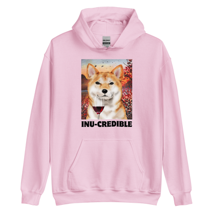 Funny Shiba Inu graphic hoodie in light pink by Boozy Fox