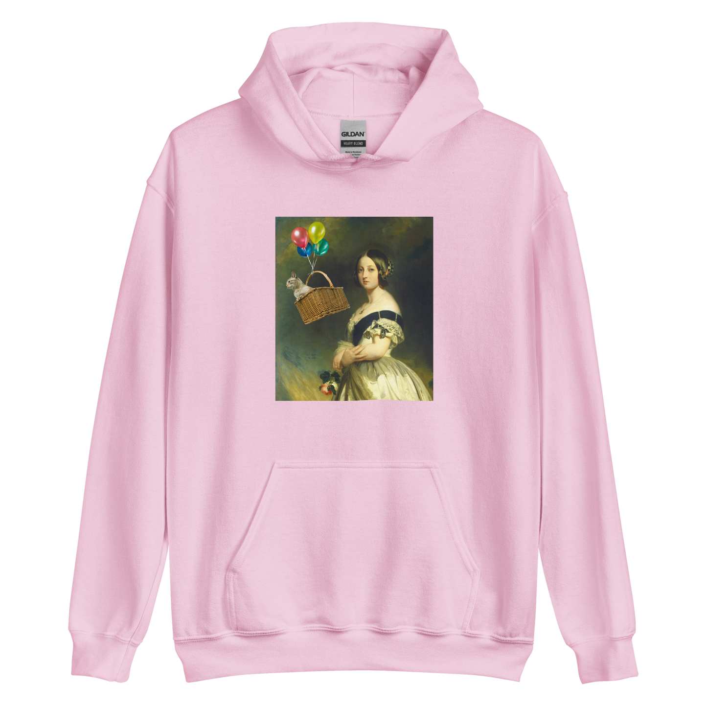 Funny Young Queen Victoria graphic hoodie in light pink by Boozy Fox