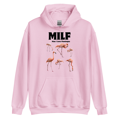Funny Man I Love Flamingos graphic hoodie in light pink by Boozy Fox