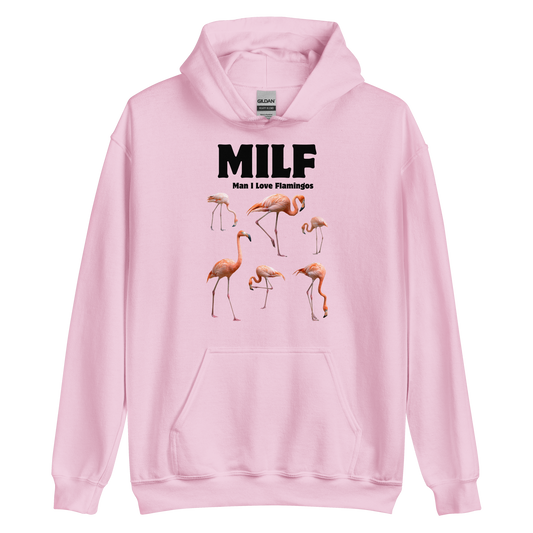 Funny Man I Love Flamingos graphic hoodie in light pink by Boozy Fox