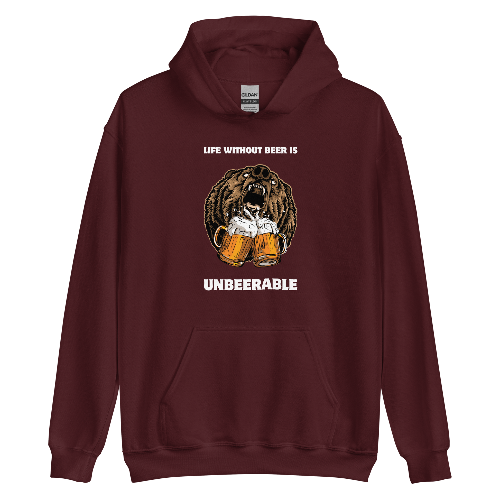 Life Without Beer Is Unbeerable Hoodie Online - Maroon - Boozy Fox