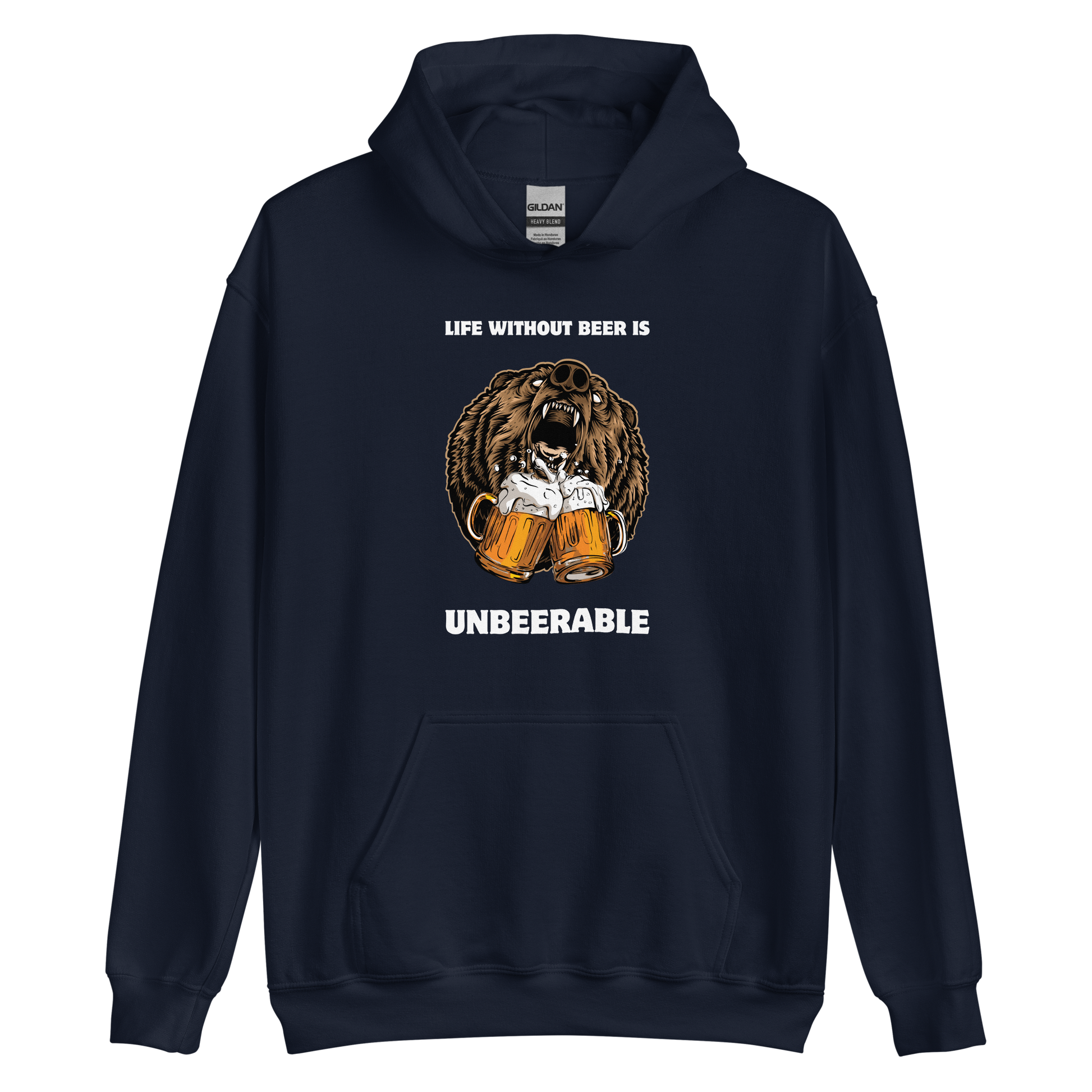 Life Without Beer Is Unbeerable Hoodie Online - Navy - Boozy Fox