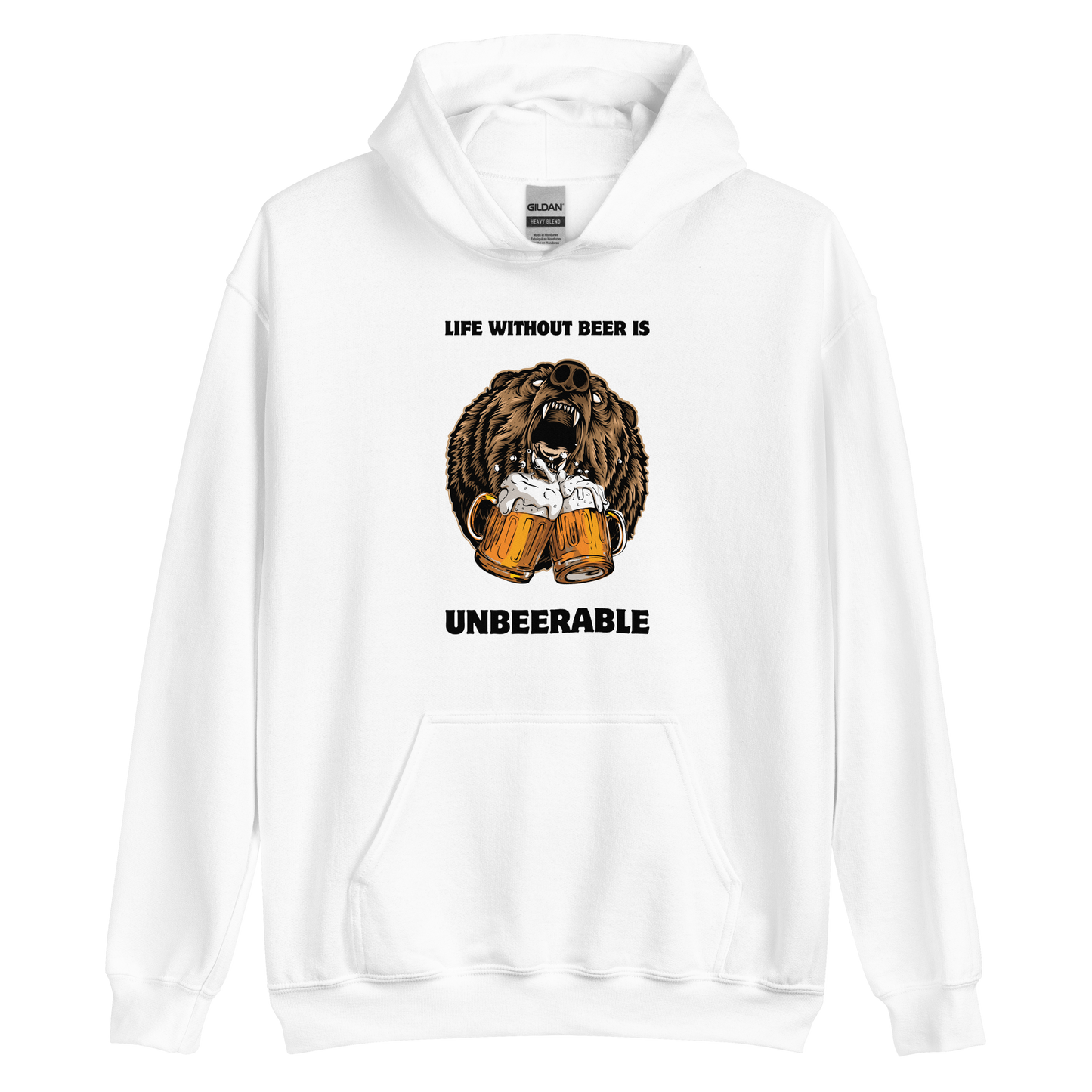 Life Without Beer Is Unbeerable Hoodie Online - White - Boozy Fox