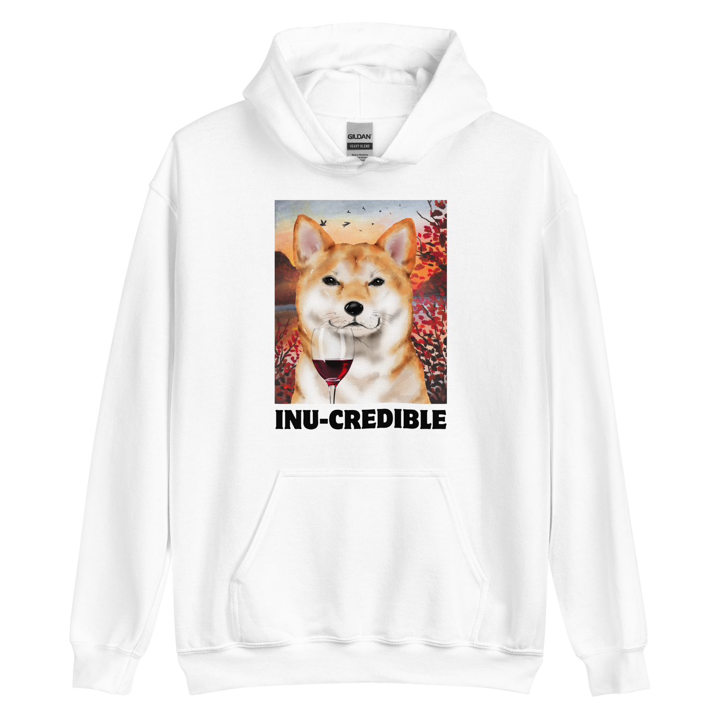 Funny Shiba Inu graphic hoodie in white by Boozy Fox