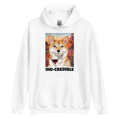Funny Shiba Inu graphic hoodie in white by Boozy Fox