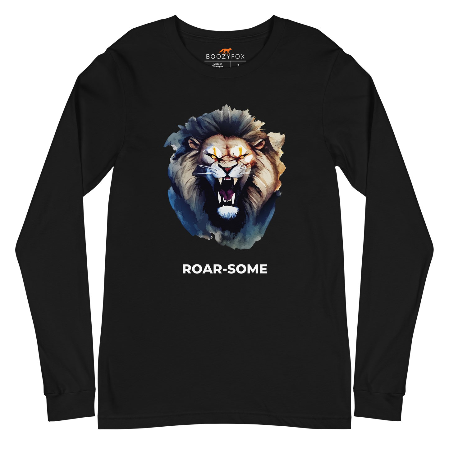 Roar-Some Lion Long Sleeve Tee Online - Black - Boozy Fox