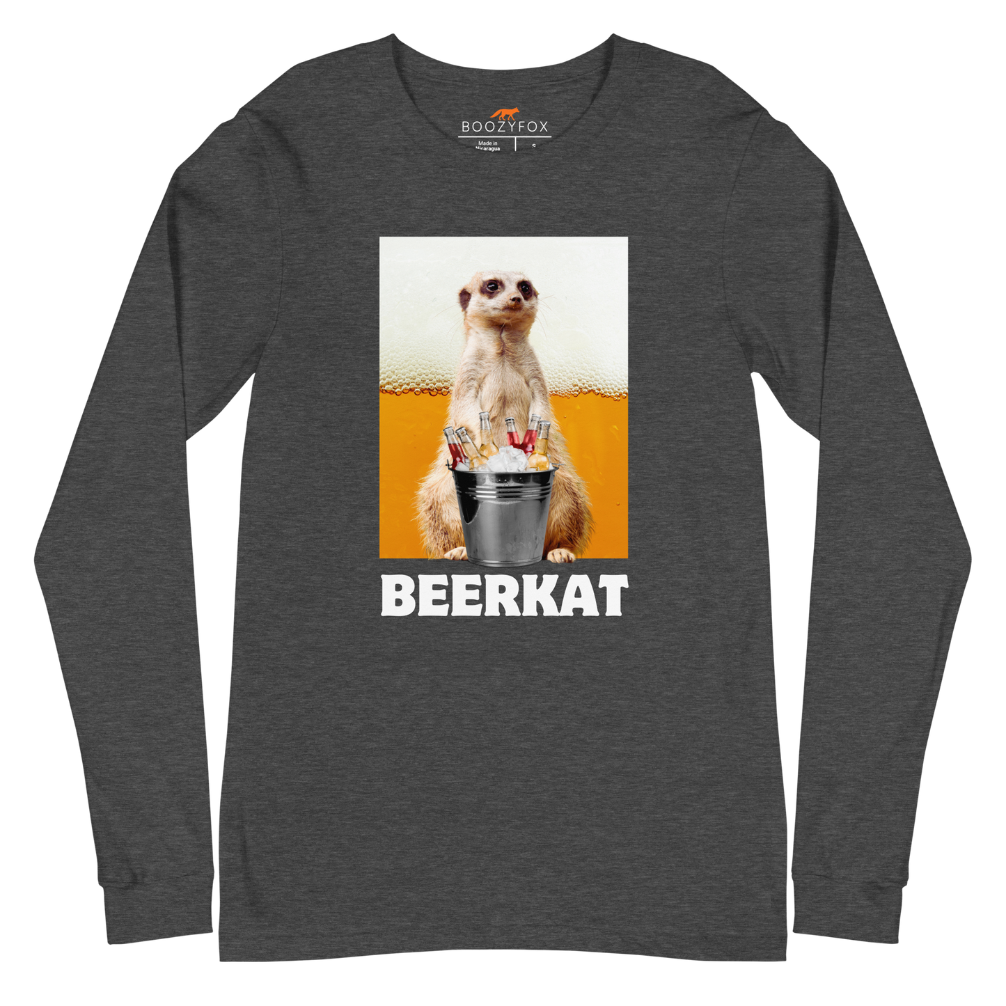 Meerkat Long Sleeve Tee Online - Dark Grey Heather - Boozy Fox