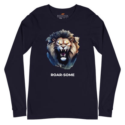 Roar-Some Lion Long Sleeve Tee Online - Navy  - Boozy Fox