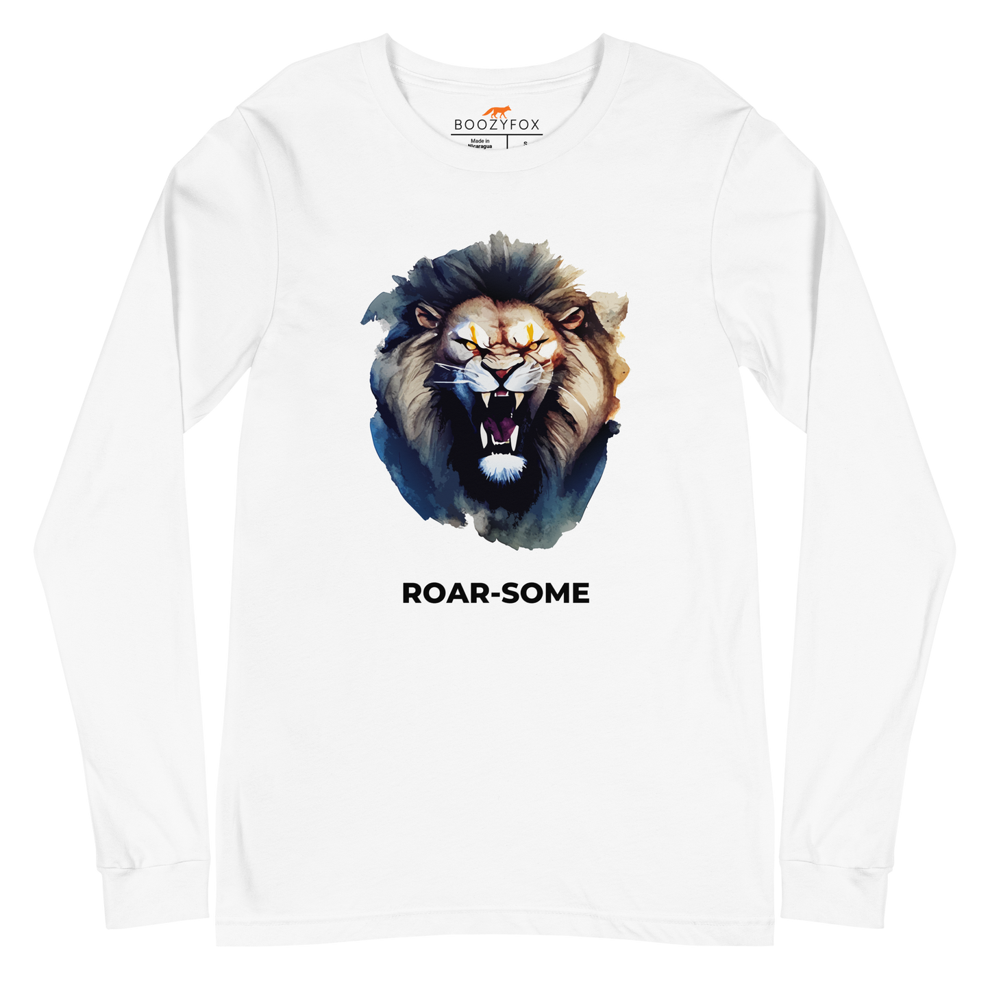 Roar-Some Lion Long Sleeve Tee Online - White - Boozy Fox