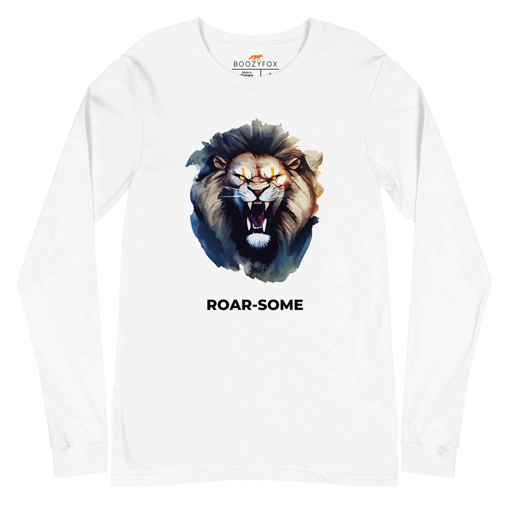 Roar-Some Lion Long Sleeve Tee Online - White - Boozy Fox