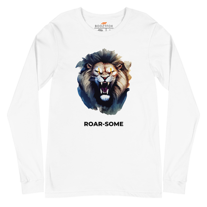 Roar-Some Lion Long Sleeve Tee Online - White - Boozy Fox