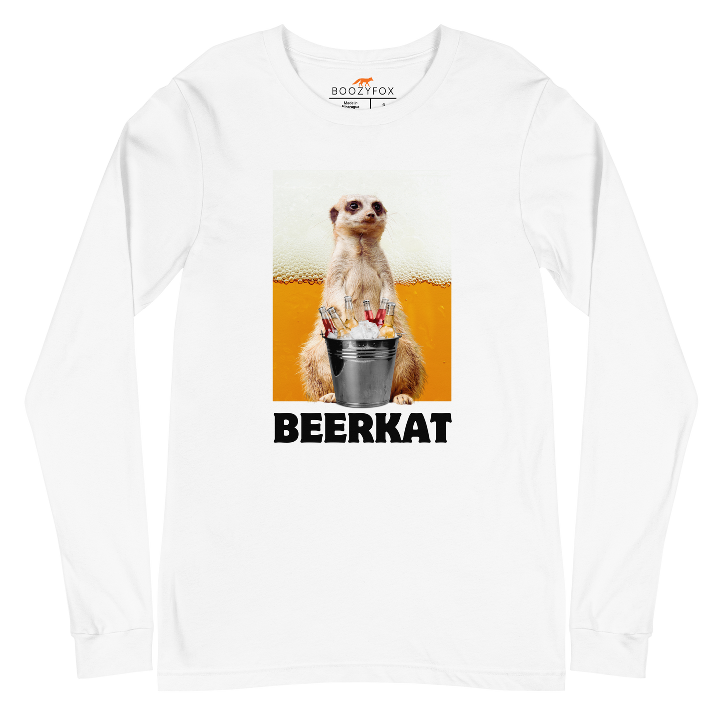 Meerkat Long Sleeve Tee Online - White - Boozy Fox