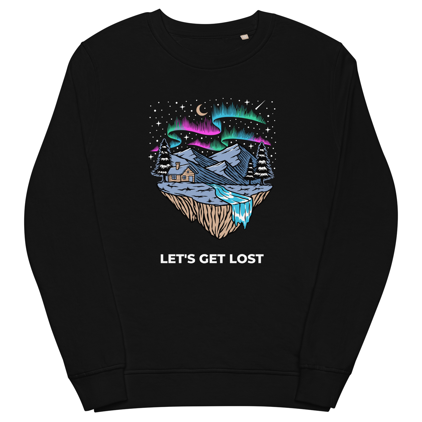 Let's Get Lost Organic Cotton Sweatshirt Online - Black - Boozy Fox