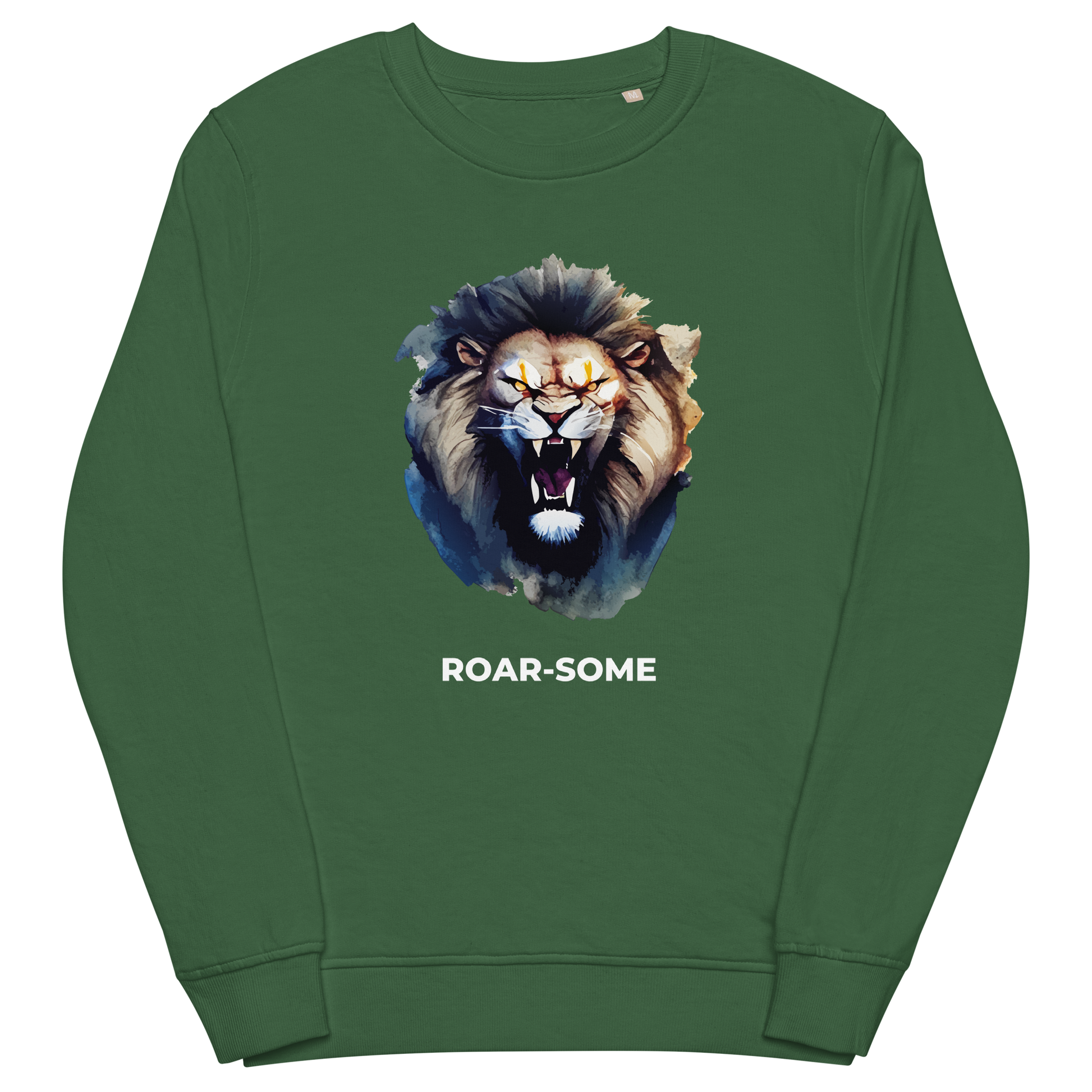 Roar-Some Lion Organic Cotton Sweatshirt Online - Bottle Green - Boozy Fox