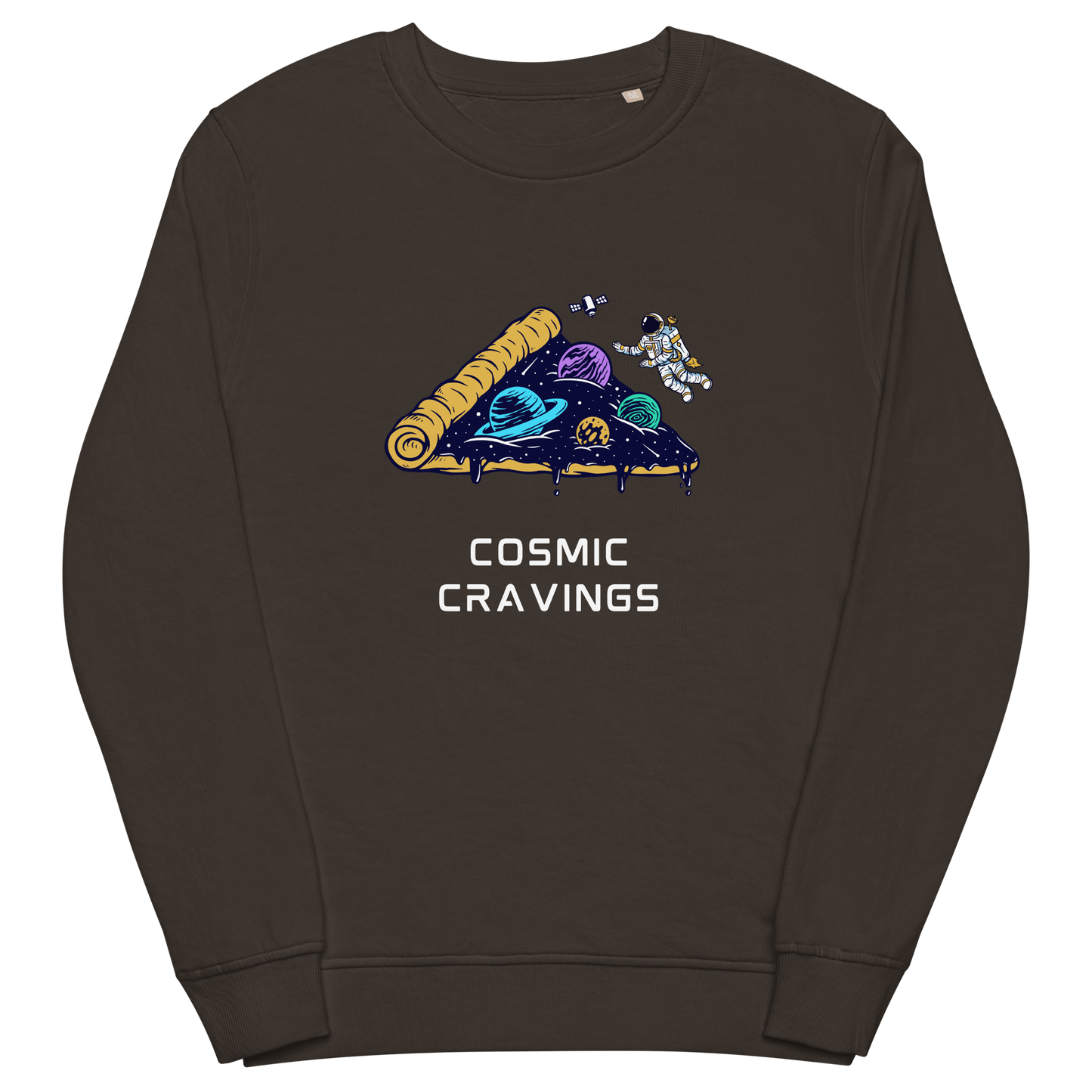 Cosmic Cravings Organic Cotton Sweatshirt Online - Deep Charcoal Grey - Boozy Fox