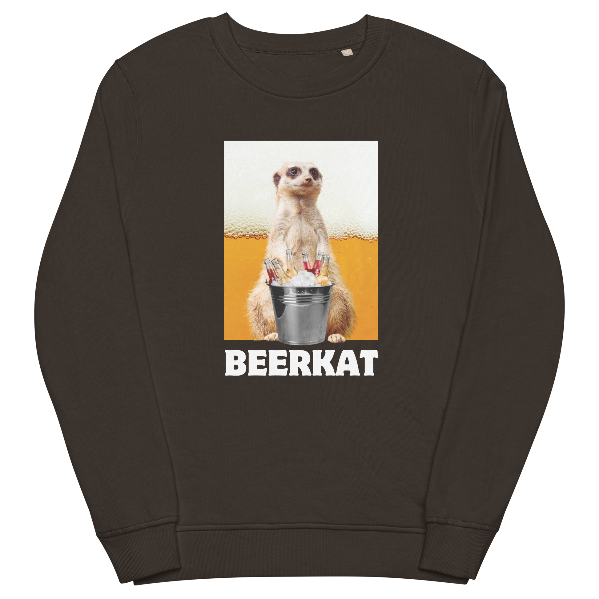 Meerkat Organic Cotton Sweatshirt Online - Deep Charcoal Grey - Boozy Fox