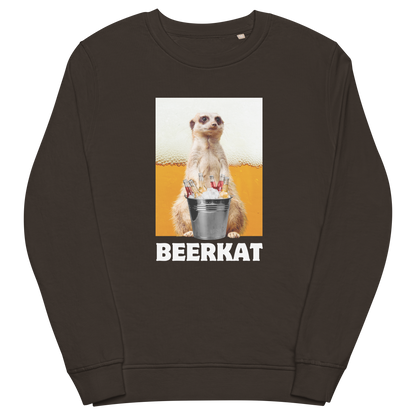 Meerkat Organic Cotton Sweatshirt Online - Deep Charcoal Grey - Boozy Fox