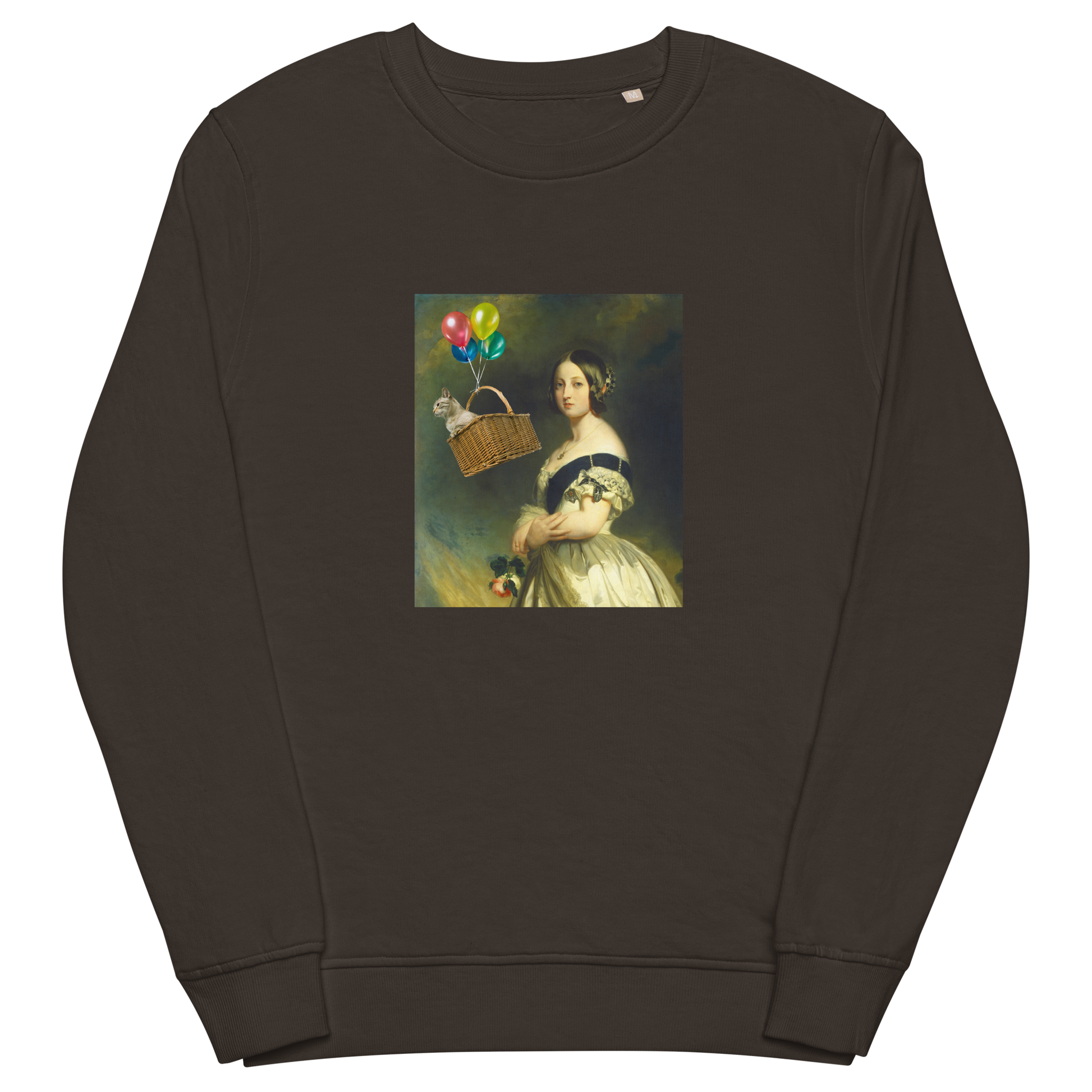 Young Queen Victoria Organic Cotton Sweatshirt Online - Deep Charcoal Grey - Boozy Fox