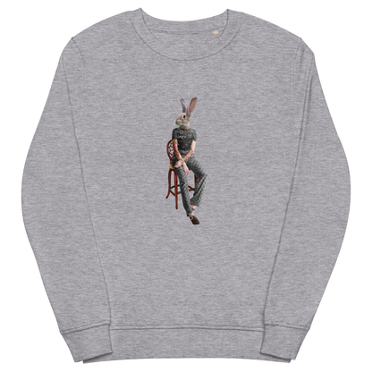 Anthropomorphic Rabbit Organic Cotton Sweatshirt Online - Grey Melange - Boozy Fox