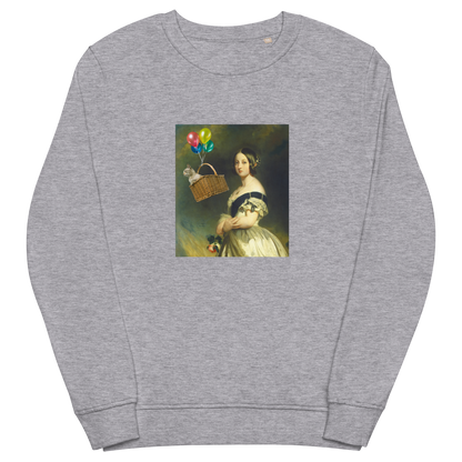 Young Queen Victoria Organic Cotton Sweatshirt Online - Grey Melange - Boozy Fox