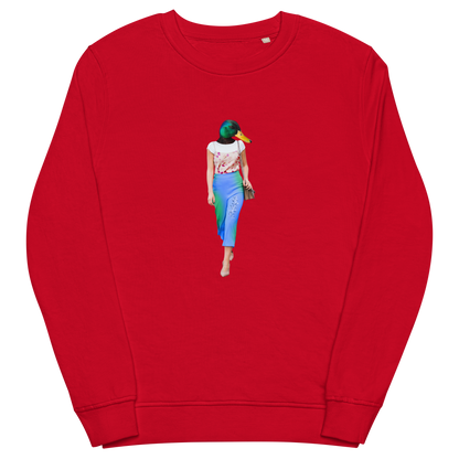 Anthropomorphic Duck Organic Cotton Sweatshirt Online - Red  - Boozy Fox