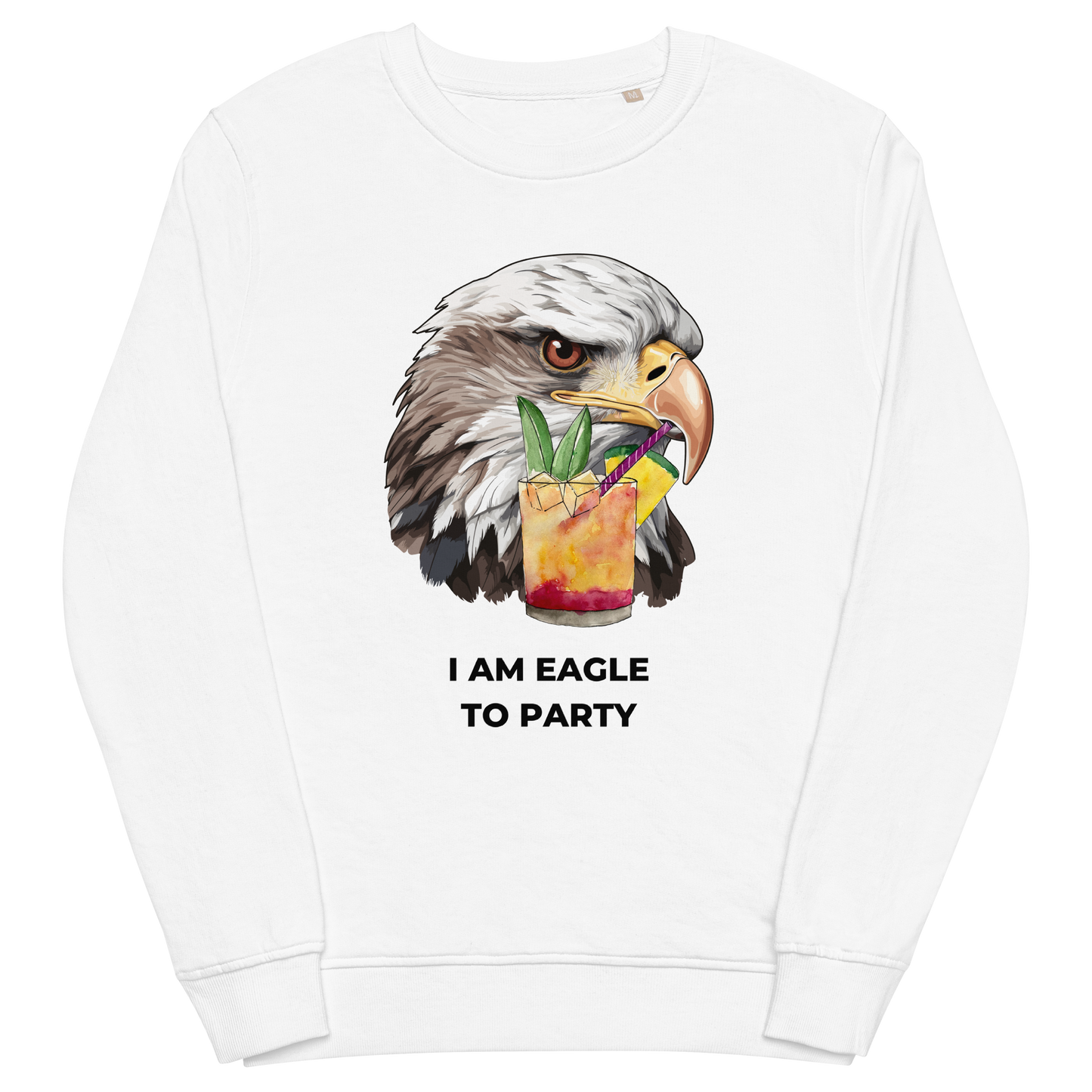 Eagle Organic Cotton Sweatshirt Online - White - Boozy Fox