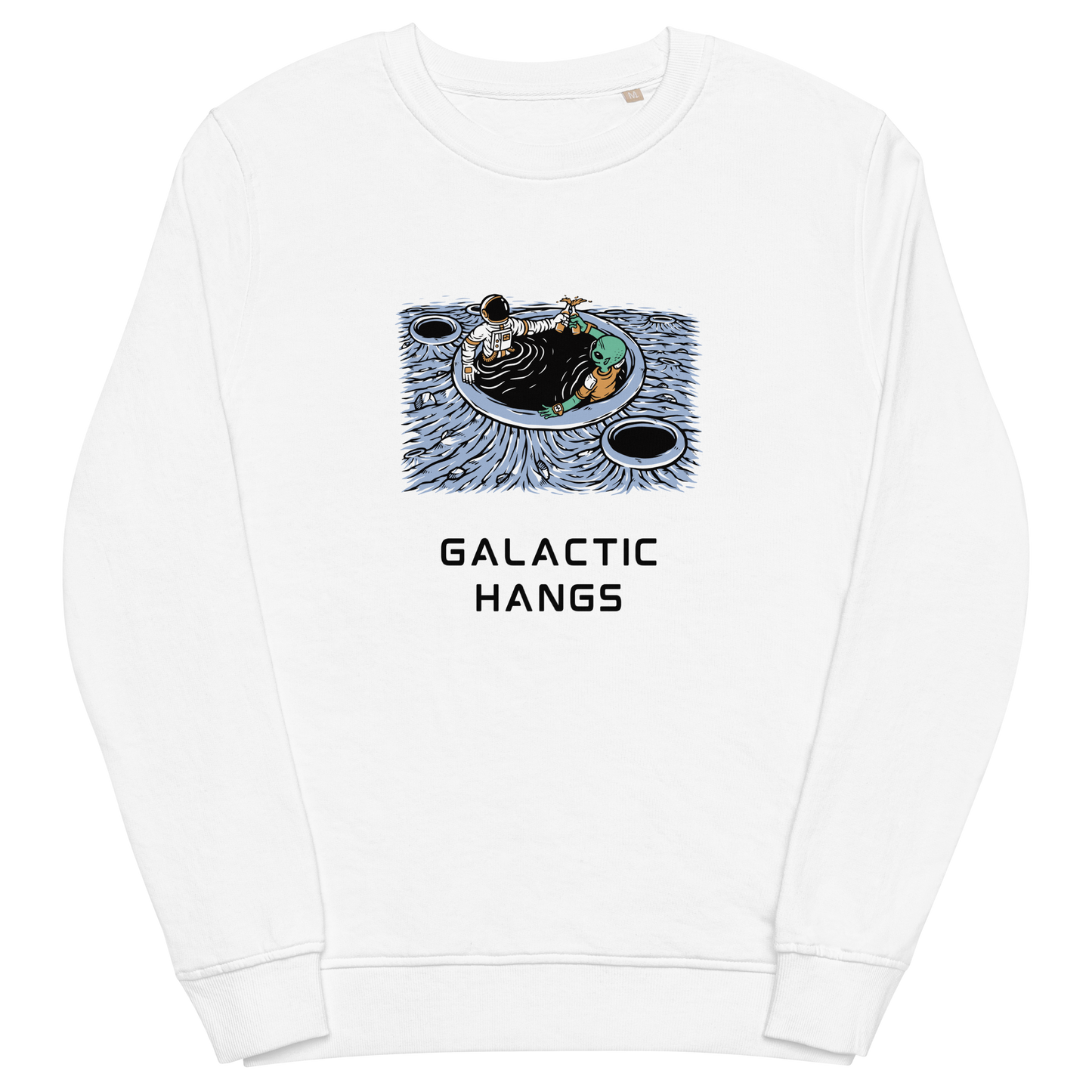 Astronaut and Alien Organic Cotton Sweatshirt Online - White - Boozy Fox