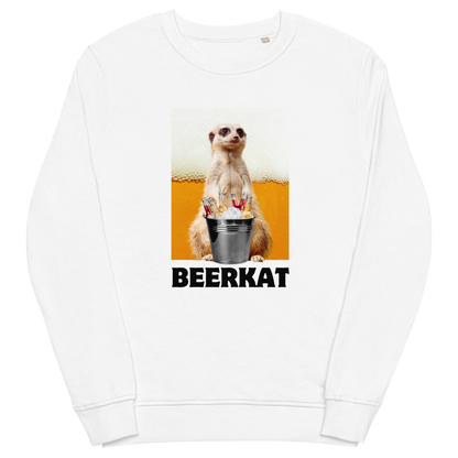 Meerkat Organic Cotton Sweatshirt Online - White - Boozy Fox