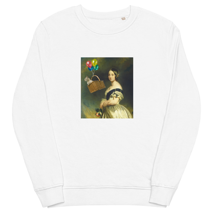 Young Queen Victoria Organic Cotton Sweatshirt Online - White - Boozy Fox