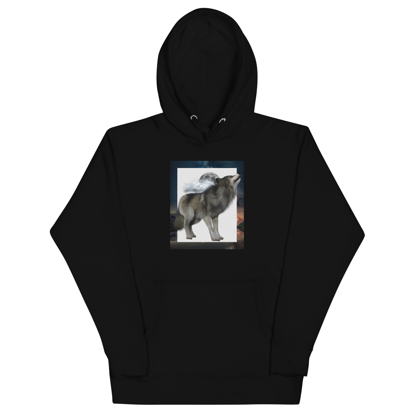 Wolf Premium Hoodie Online - Black - Boozy Fox