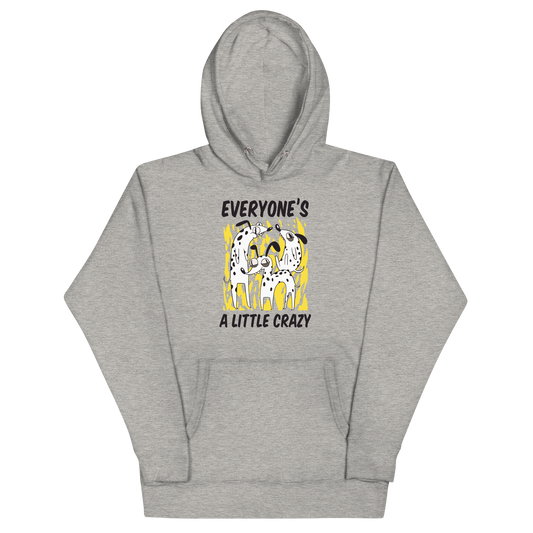 Carbon Grey Premium Dog Hoodie featuring a Everyone's A Little Crazy graphic on the chest - Funny Graphic Dog Hoodies - Boozy Fox