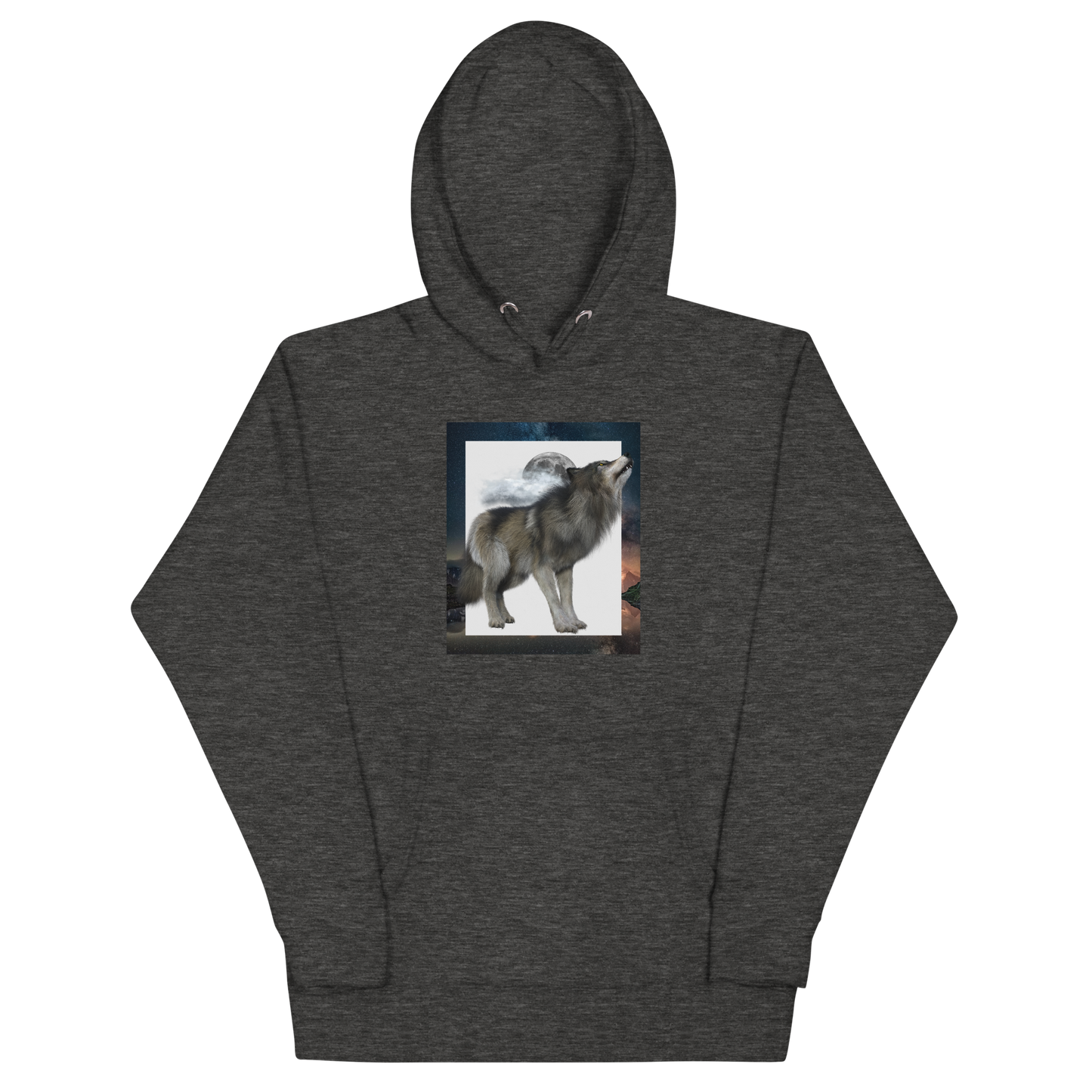 Wolf Premium Hoodie Online - Charcoal Heather - Boozy Fox