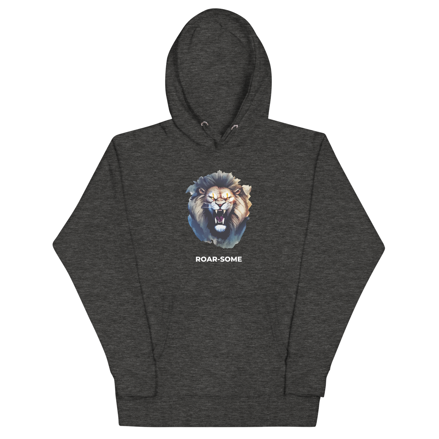 Roar-Some Lion Premium Hoodie Online - Charcoal Heather - Boozy Fox