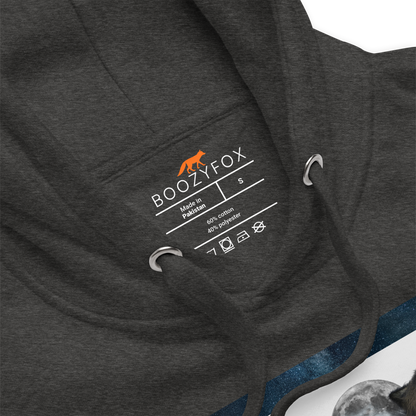 Product details of a Charcoal Heather Wolf Premium Hoodie - Boozy Fox