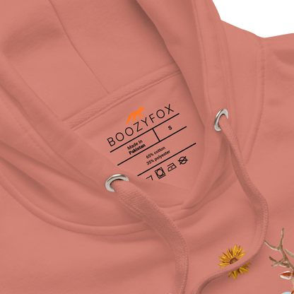 Product details of a Dusty Rose Premium Summer Is a State of Mind Hoodie showcasing a Summer Is a State of Mind graphic on the chest - Cute Graphic Summer Hoodies - Boozy Fox
