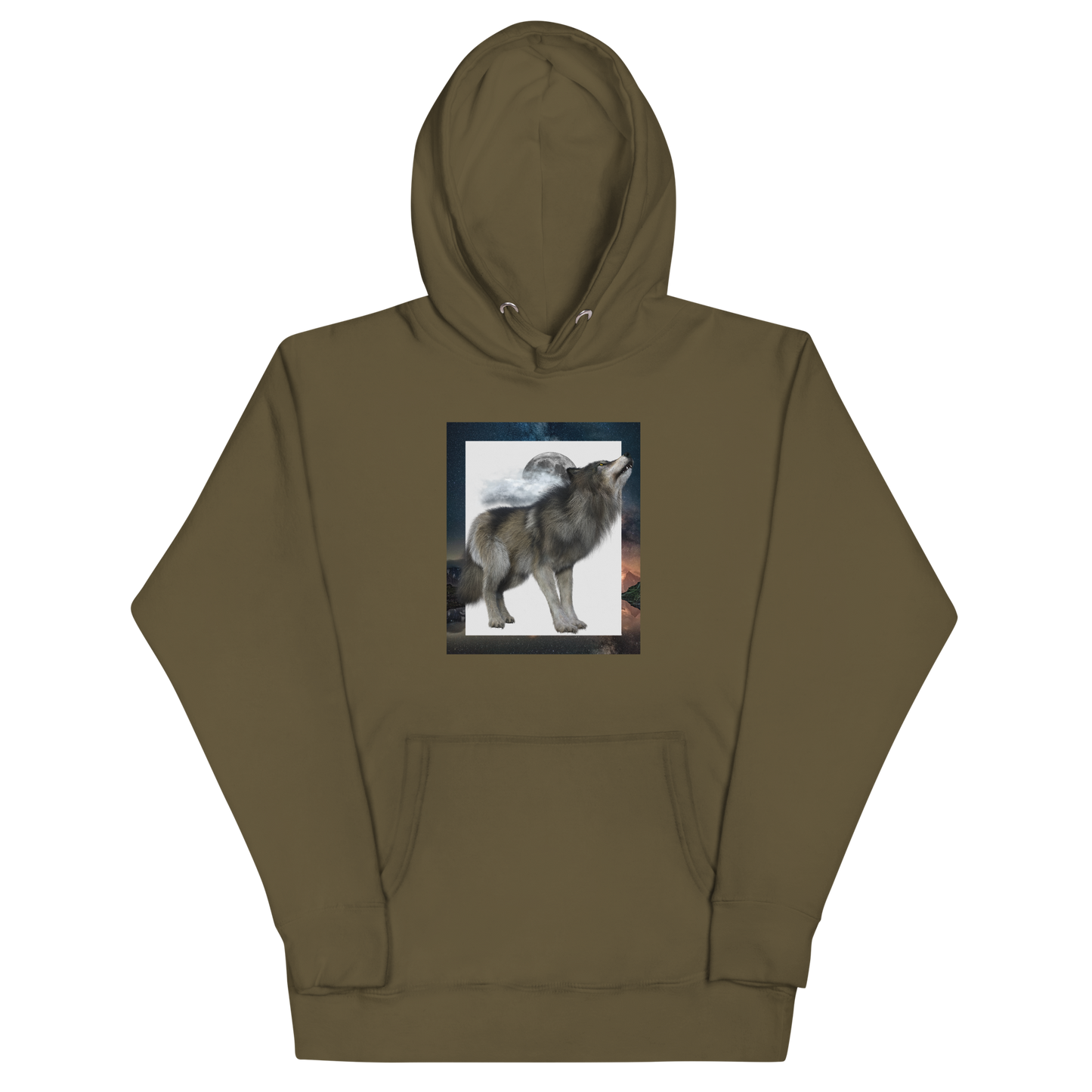 Wolf Premium Hoodie Online - Military Green - Boozy Fox