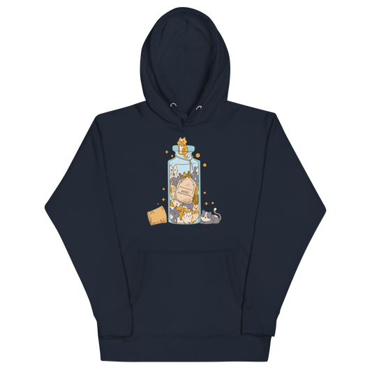 Navy Blazer Premium Cat Hoodie featuring a funny Anti-Depressants graphic on the chest - Cute Graphic Cat Hoodies - Boozy Fox