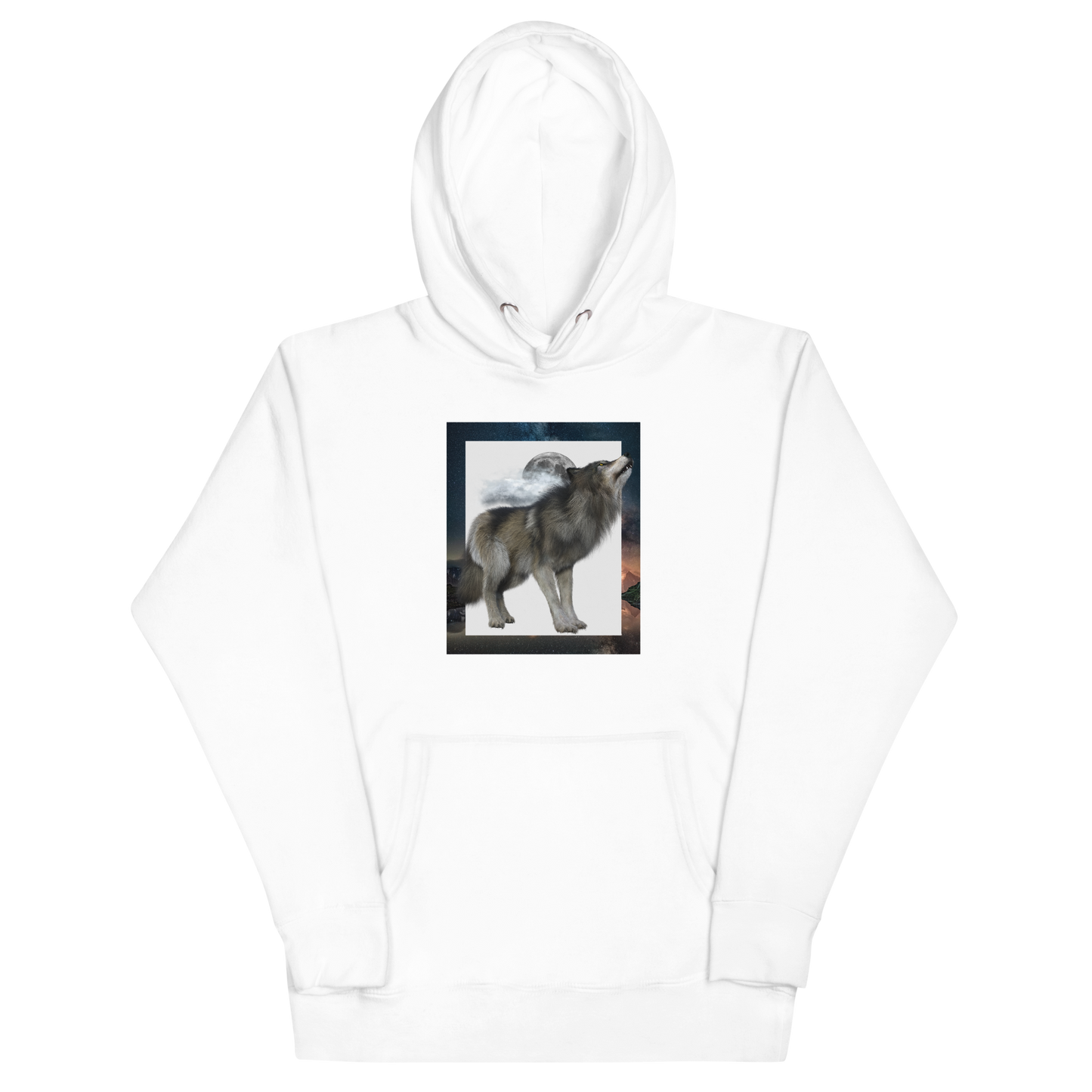 Wolf Premium Hoodie Online - White - Boozy Fox