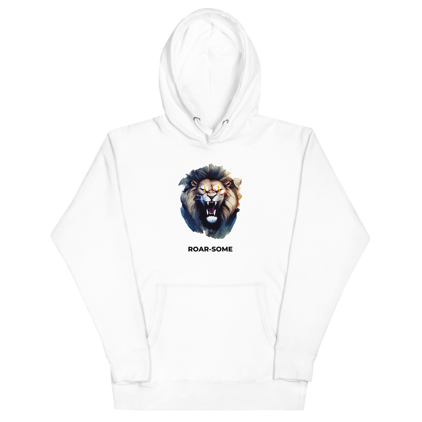 Roar-Some Lion Premium Hoodie Online - White - Boozy Fox