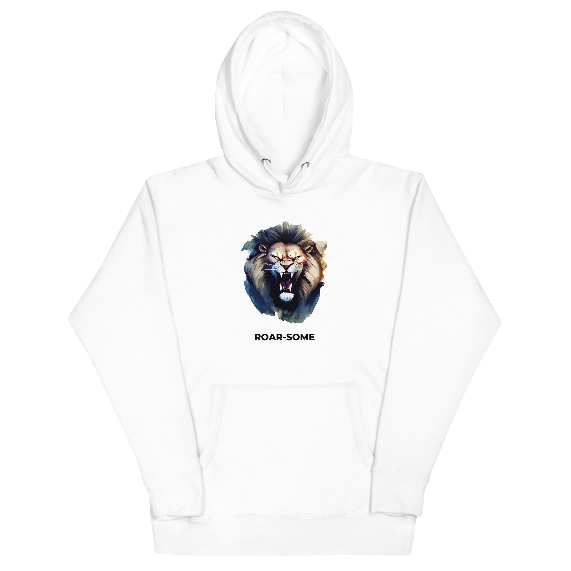 Roar-Some Lion Premium Hoodie Online - White - Boozy Fox