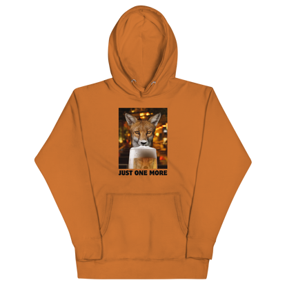 Funny Just One More Fox premium graphic hoodie in adobe orange by Boozy Fox